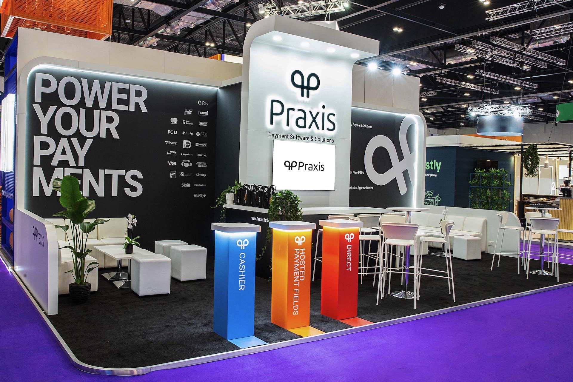 Praxis Technology ICE London 2023 exhibition stand